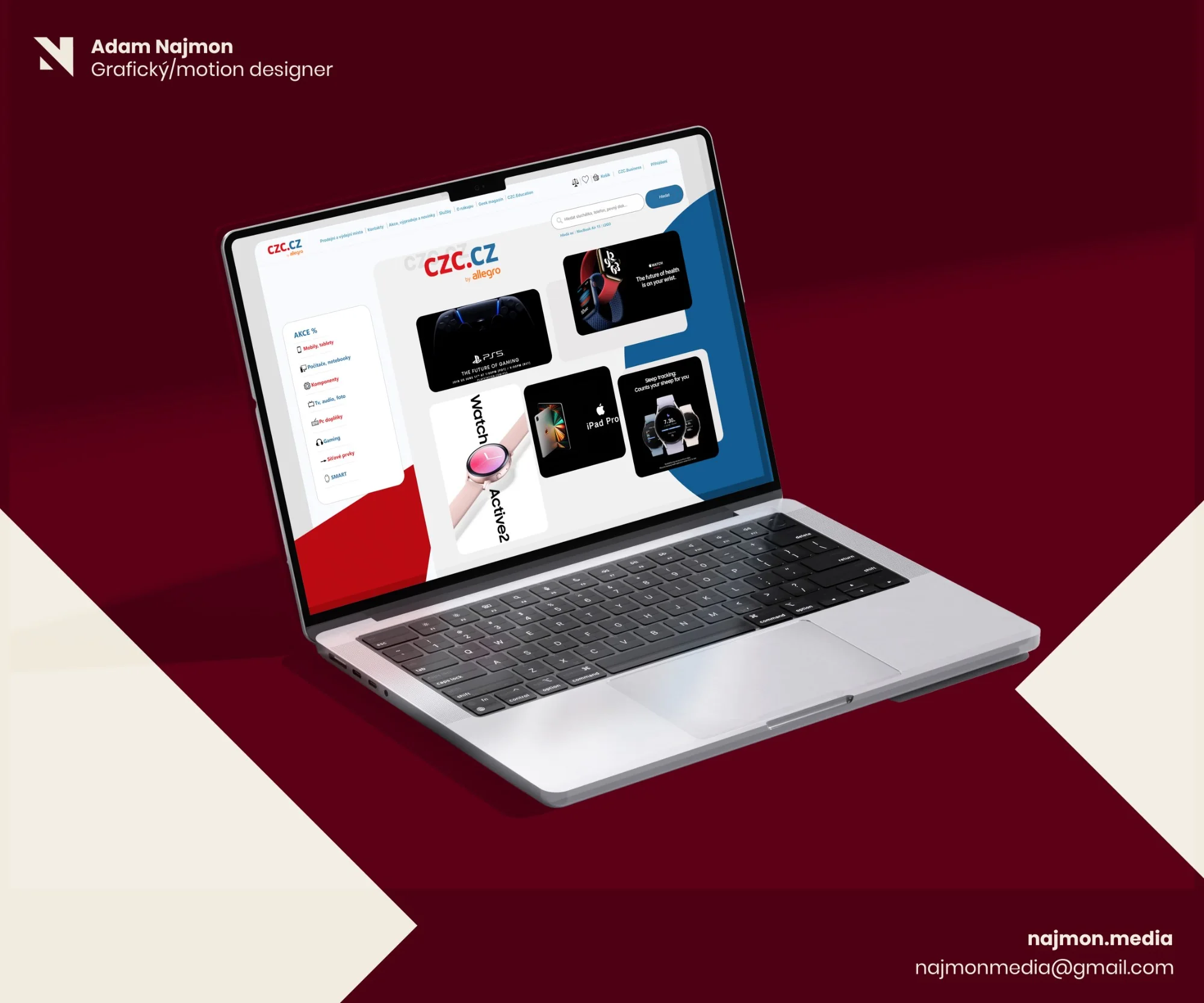 Ukázka webového a UX/UI designu, e-shop CZC.CZ